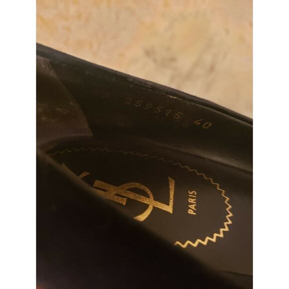YVES SAINT LAURENT BLK SUEDE PALAIS PEEP TOE 9.5 - Picture 7 of 10